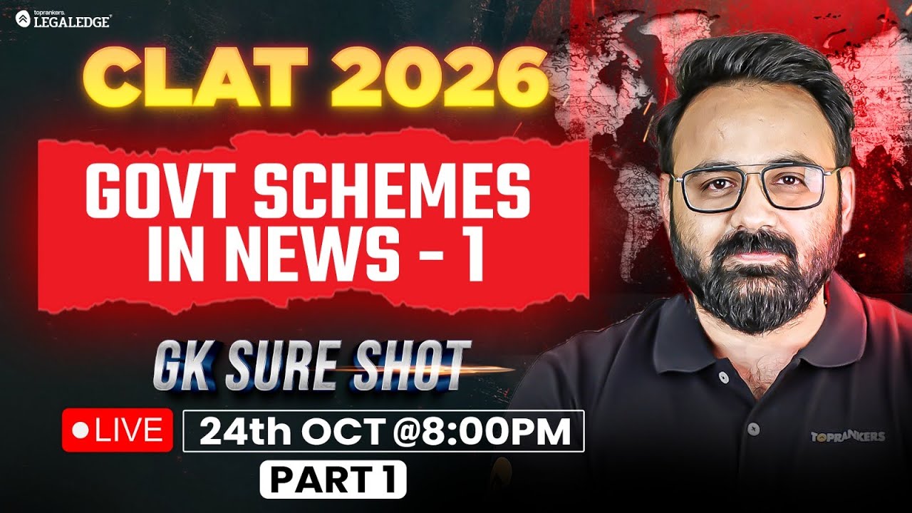 CLAT 2026 | Govt schemes Part-1 | Kabra Sir | GK SureShot