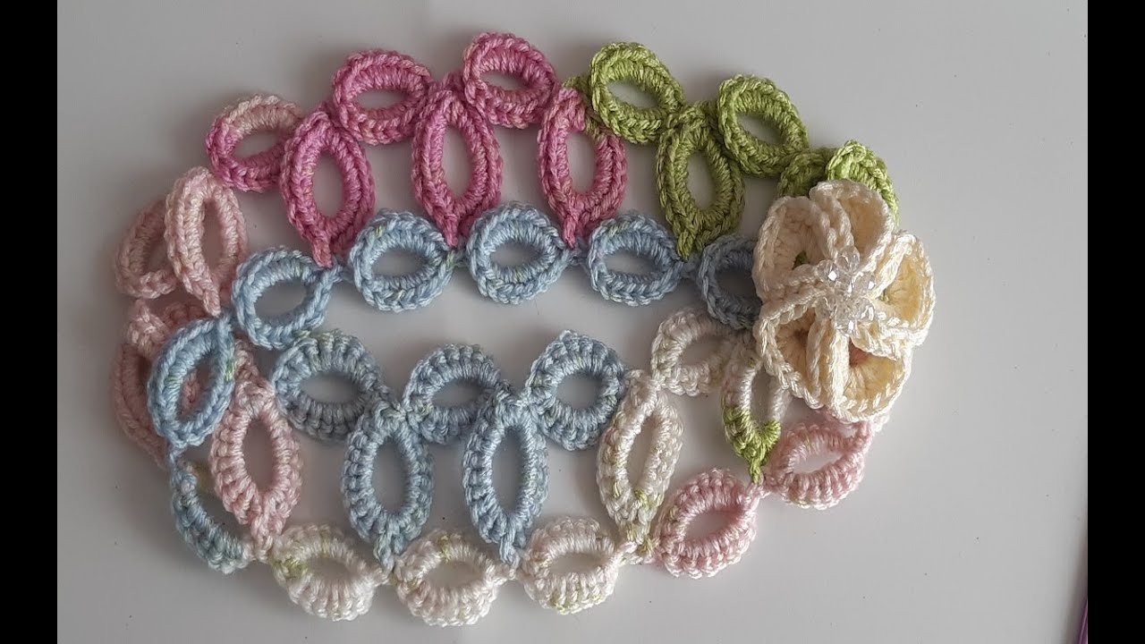 Diadema a crochet -  hermosa y original tiara -  vincha - banda para el cabello a ganchillo