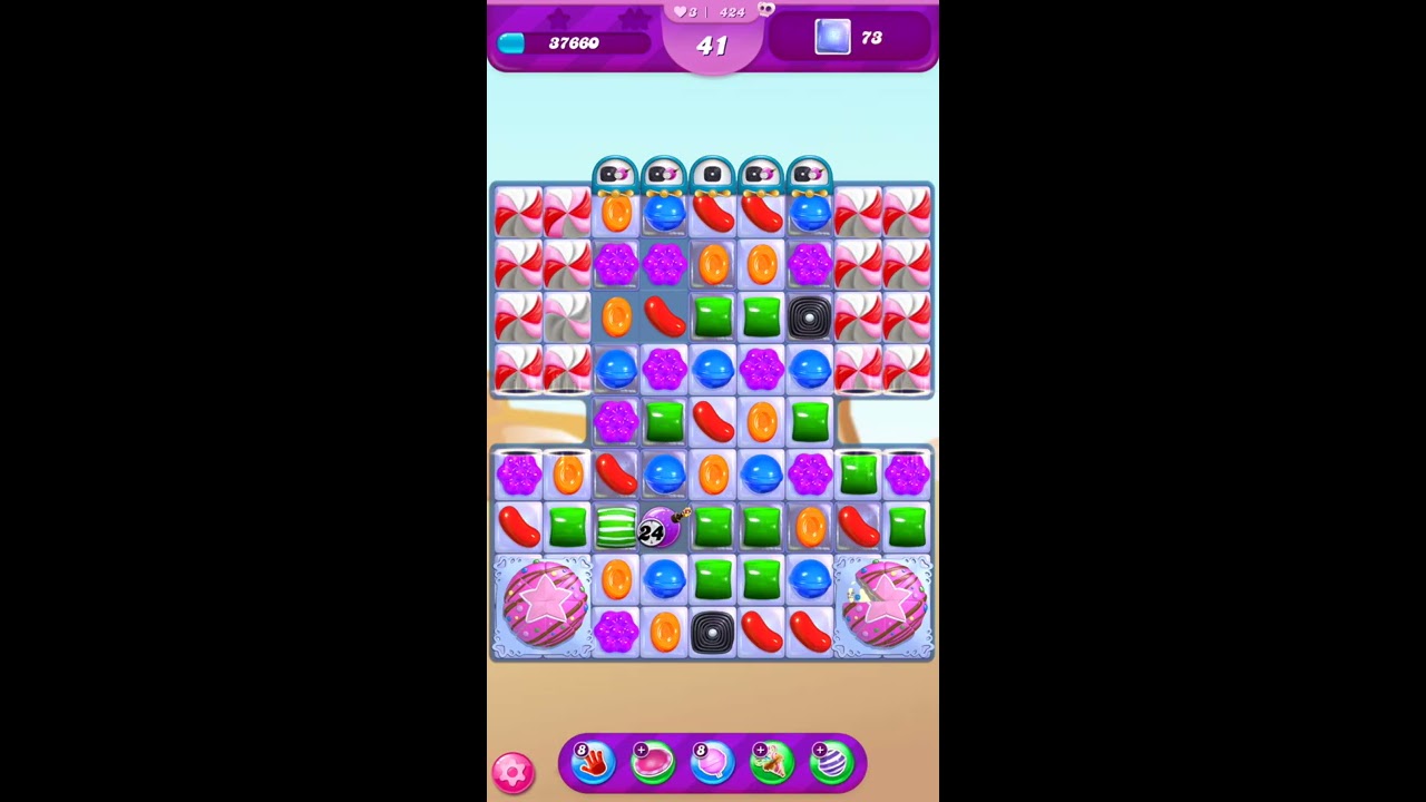 Candy Crush Saga Level 424  HARD LEVEL NO BOOSTERS