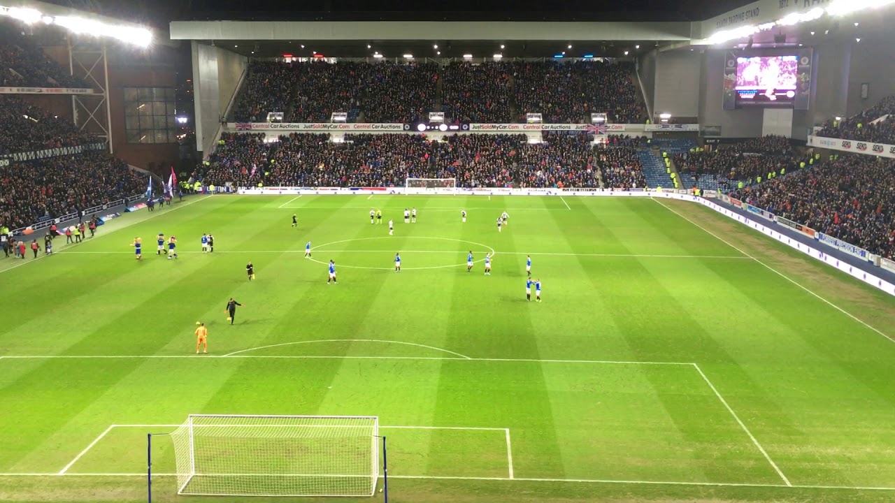 Rangers 1-0 St Mirren, Player Walk Out, Fans sing Simply The Best and Blue Sea of Ibrox