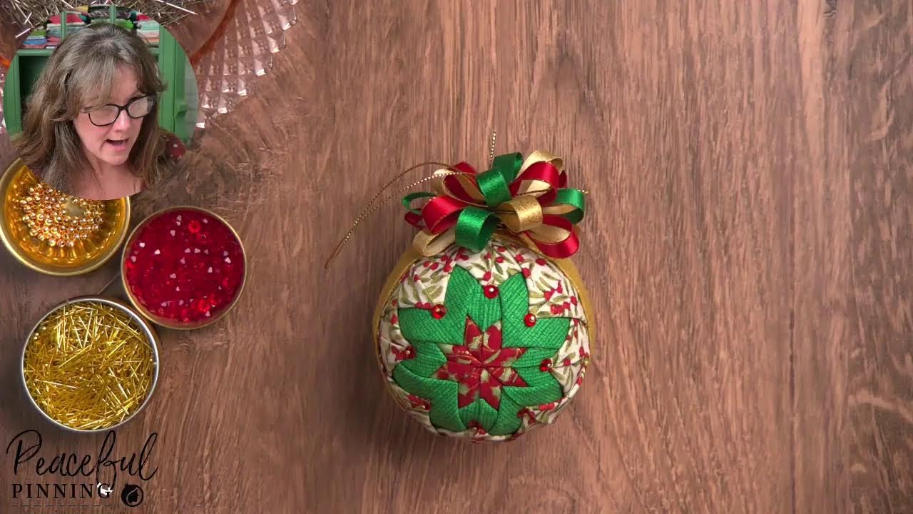 Peaceful Pinning Live #73 | Finishing Friday. Embellishing some quilted ornaments.