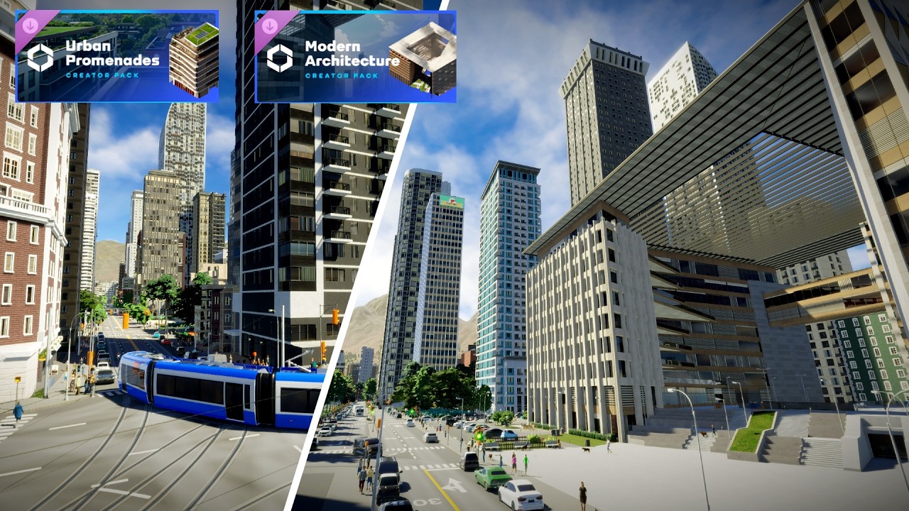 How the Modern Architecture and Urban Promenades packs changed this city | Cities Skylines 2