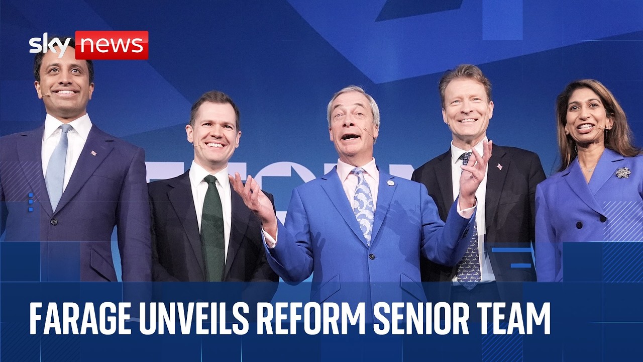 Nigel Farage announces Reform UK top team