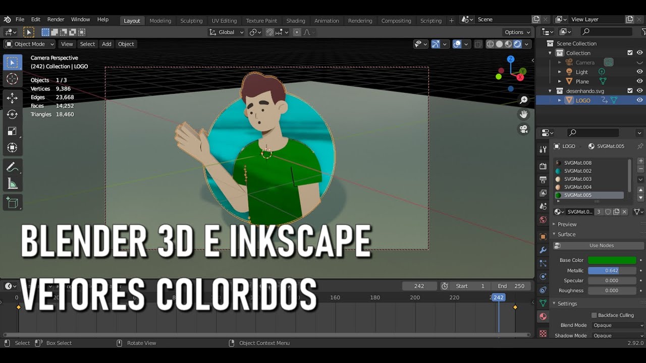 Blender 3D - BLENDER 3D E INKSCAPE VETORES COLORIDOS