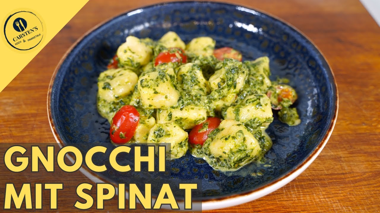 Fluffige Gnocchi in cremiger Spinatsoße - mit Gelinggarantie