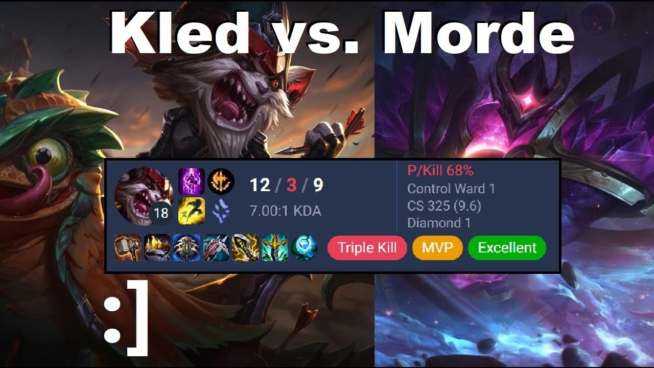 Kled vs. Mordekaiser (Masters) - LEAST passive lane opponent. (ranked gameplay)