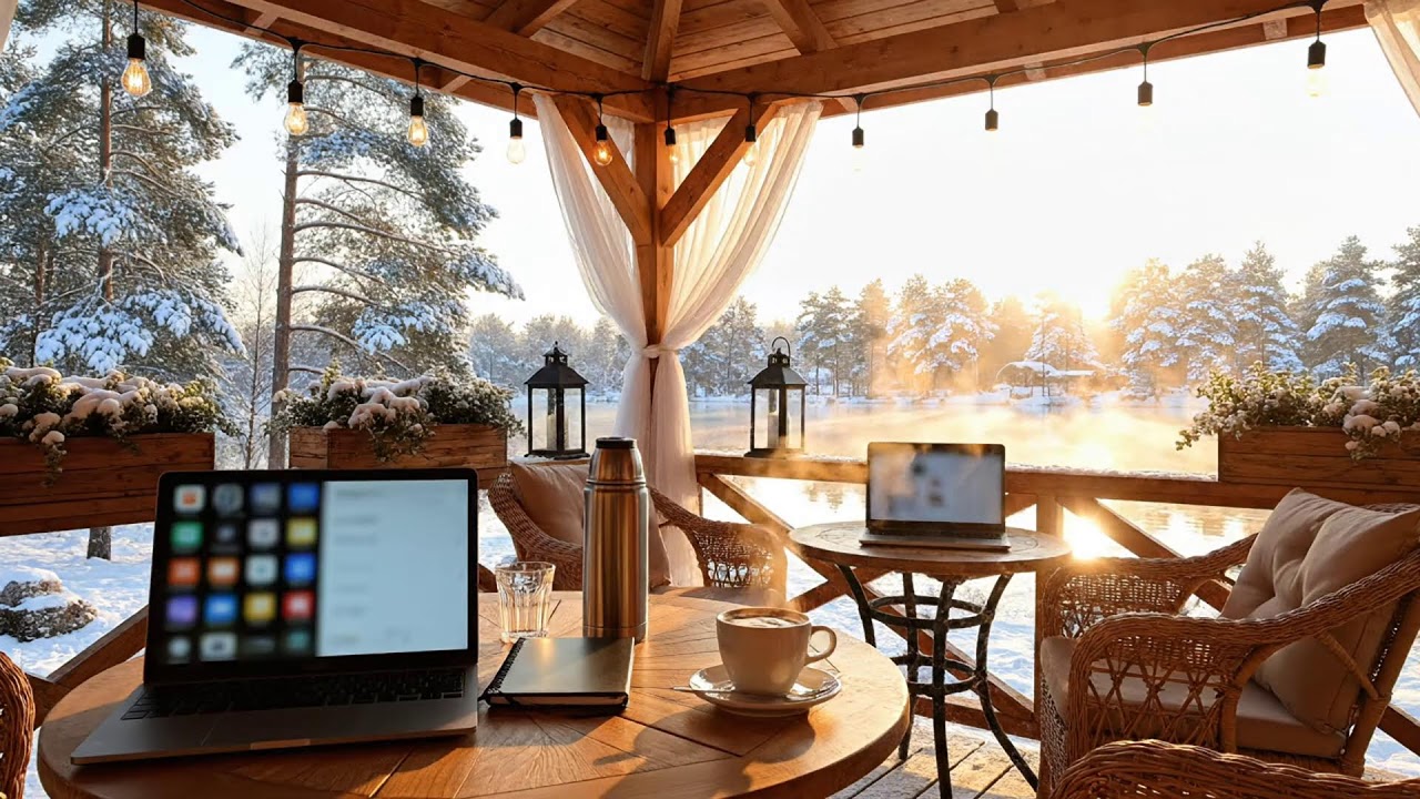 Relaxing Jazz Coffee Lounge ❄️ Gentle Instrumental Ambience for Study & Work