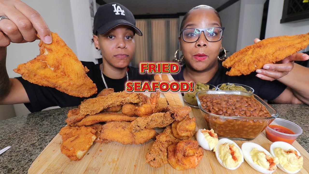 HOMEMADE FRIED SEAFOOD MUKBANG!!