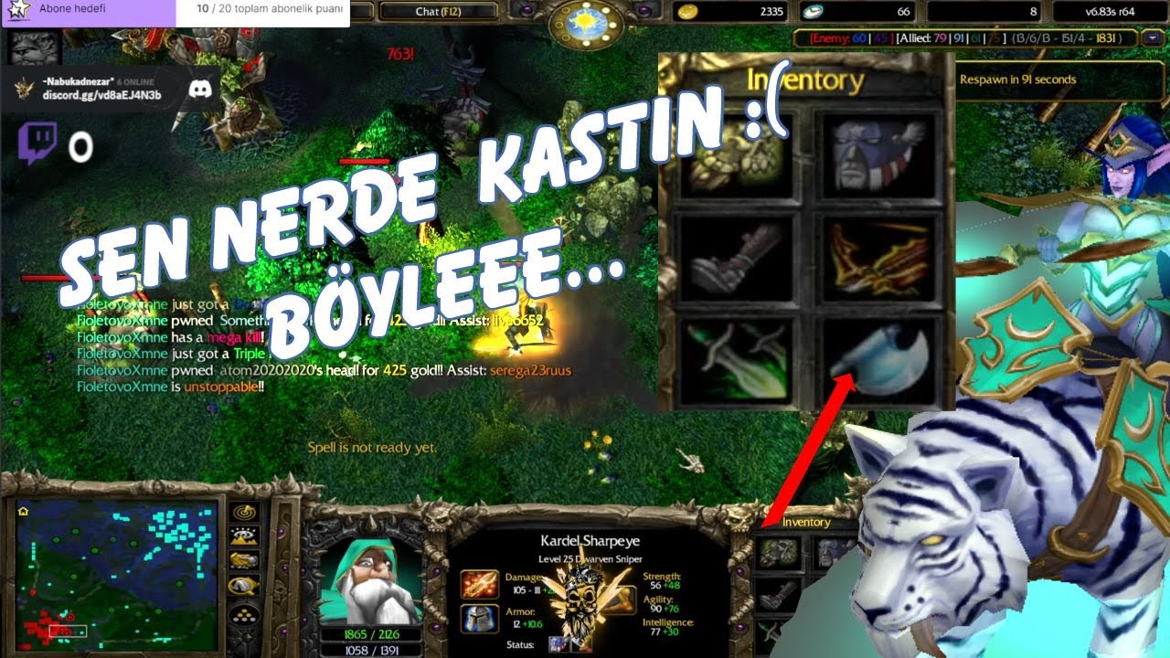 Sniper neden bu kadar çok kasmış.. Good (DOTA warcraft 3)