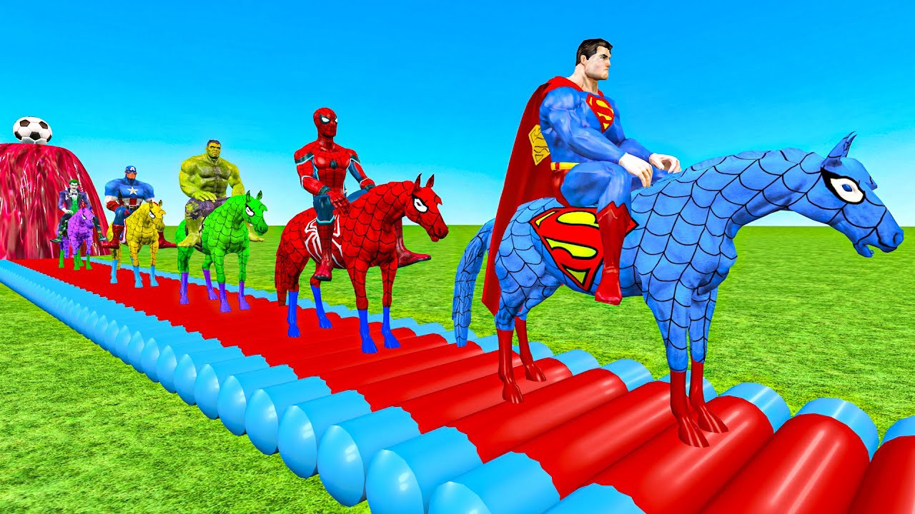Super Long Slide Game with Cow Elephant Gorilla Hippopotamus Tiger 3d Animal Game Funny 3d Animals
