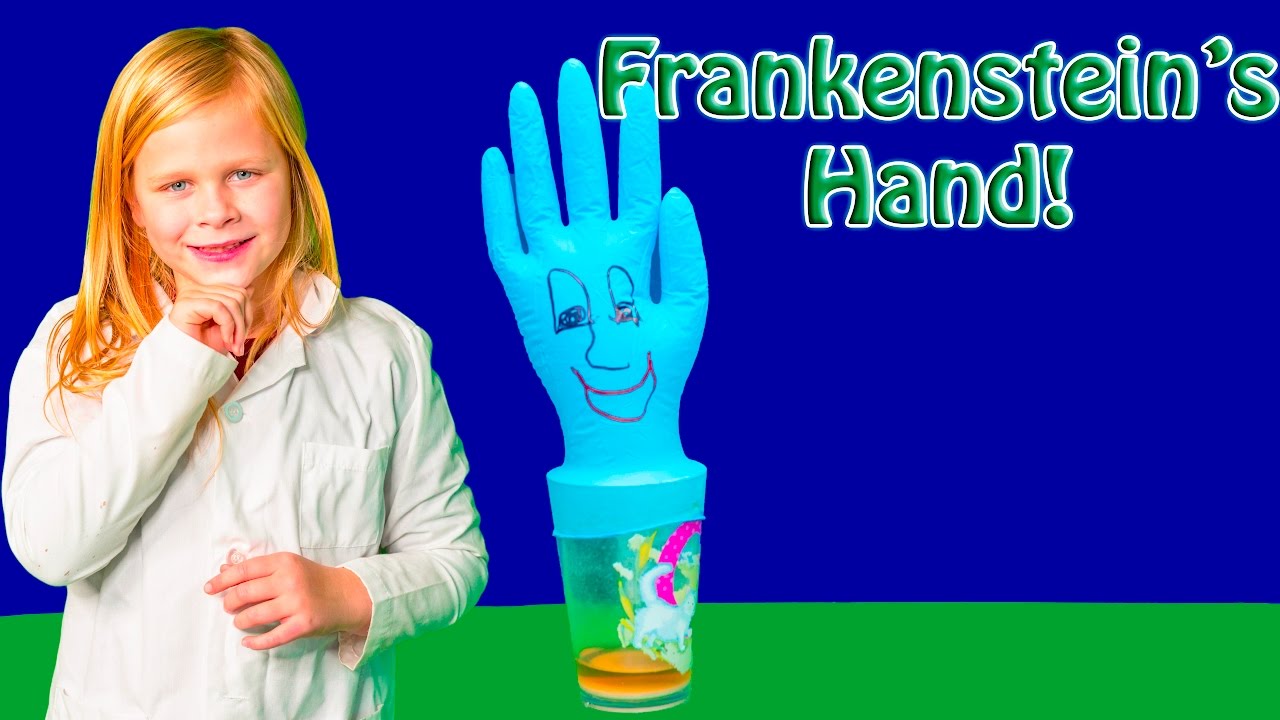 Assistant makes Frankenstein Hands in a fun Family Science Experiment