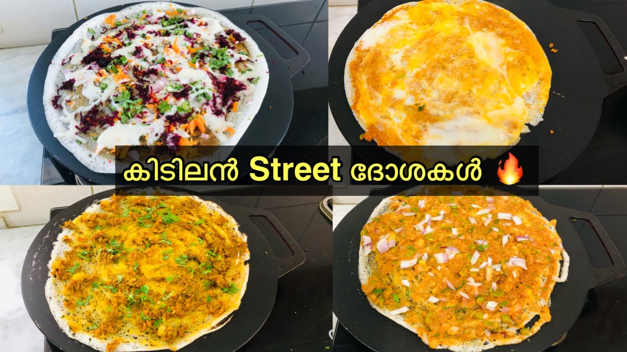 ബിരിയാണി ദോശ തിന്നിനാ 😱| Pavbajji ദോശ , veggie ദോശ ,spicy മുട്ട ദോശ | Dosa recipes in malayalam