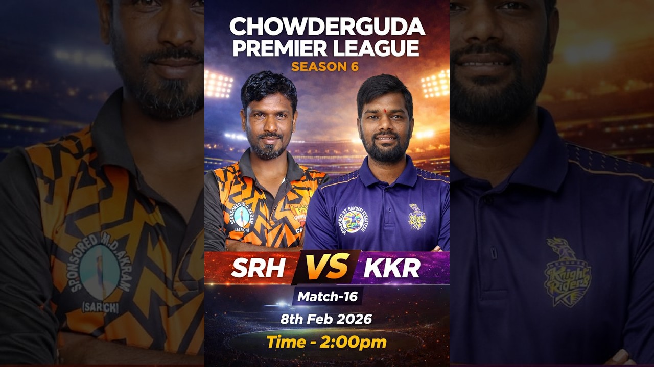 CPL-6//SRH VS KKR//
