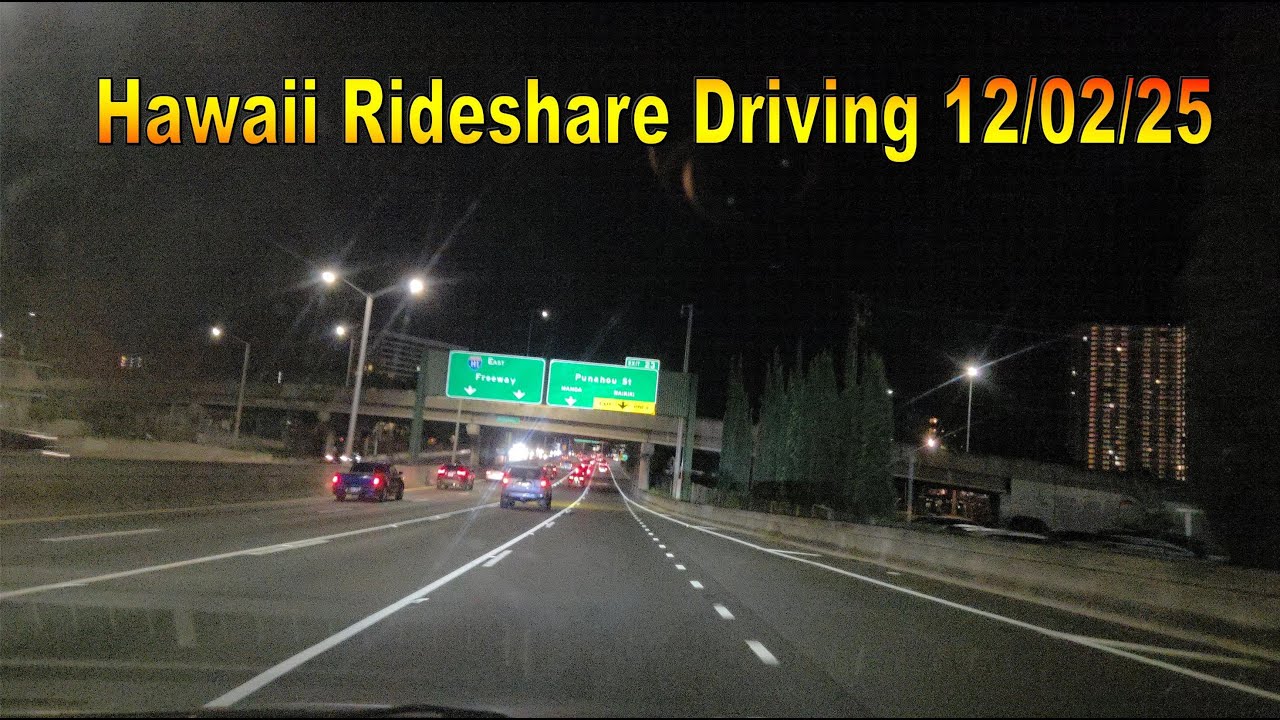 Hawaii Rideshare Driving 12/02/25 in Honolulu, Oahu, Hawaii