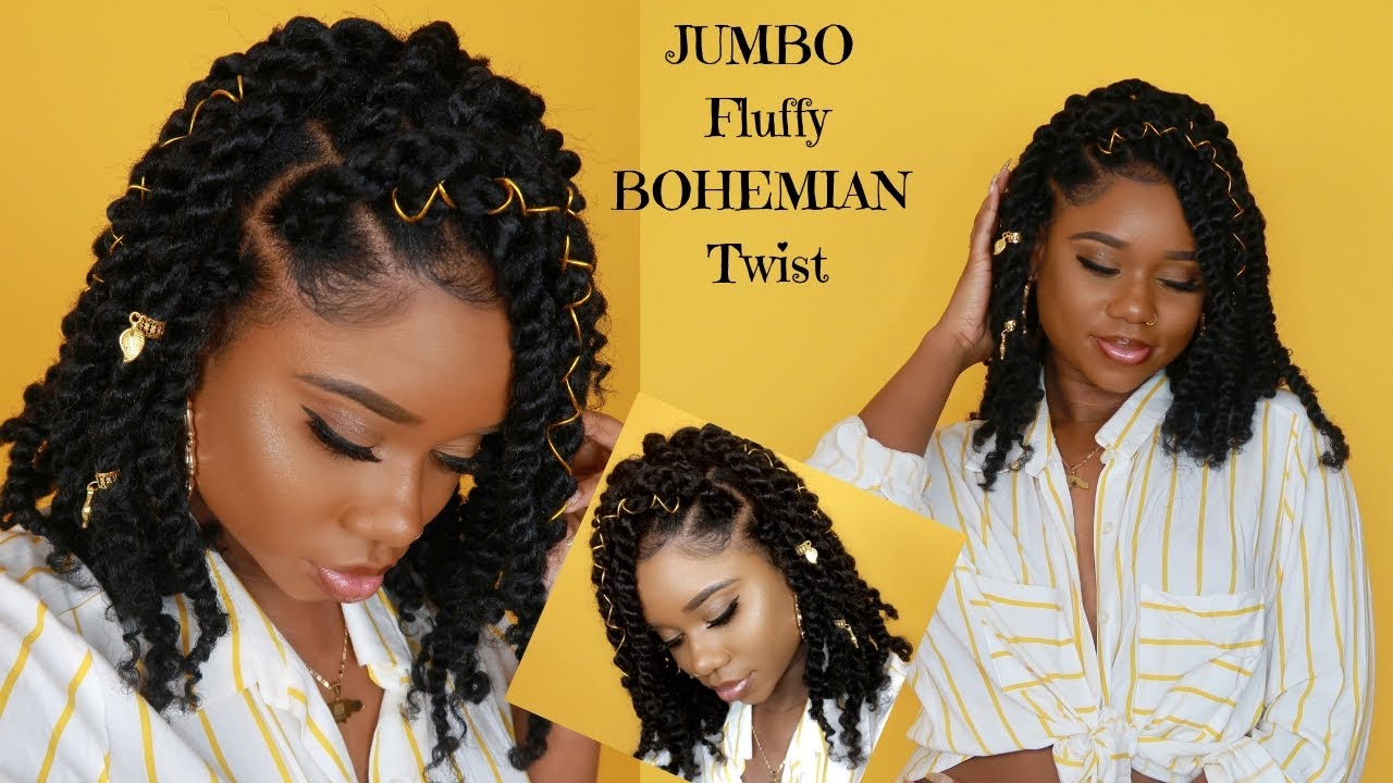 NEW FLUFFY BOHEMIAN TWIST - Crochet And Rubber Band Method | Chev B