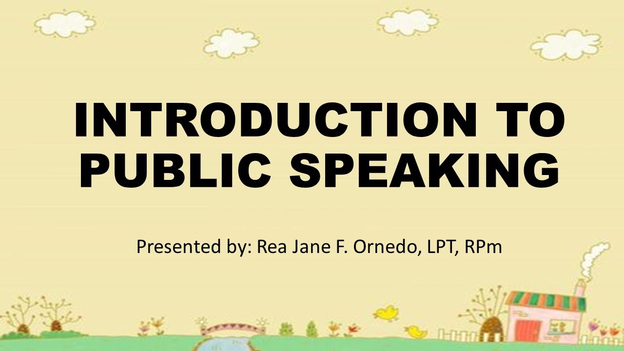 LESSON 1- INTRODUCTION TO PUBLIC SPEAKING