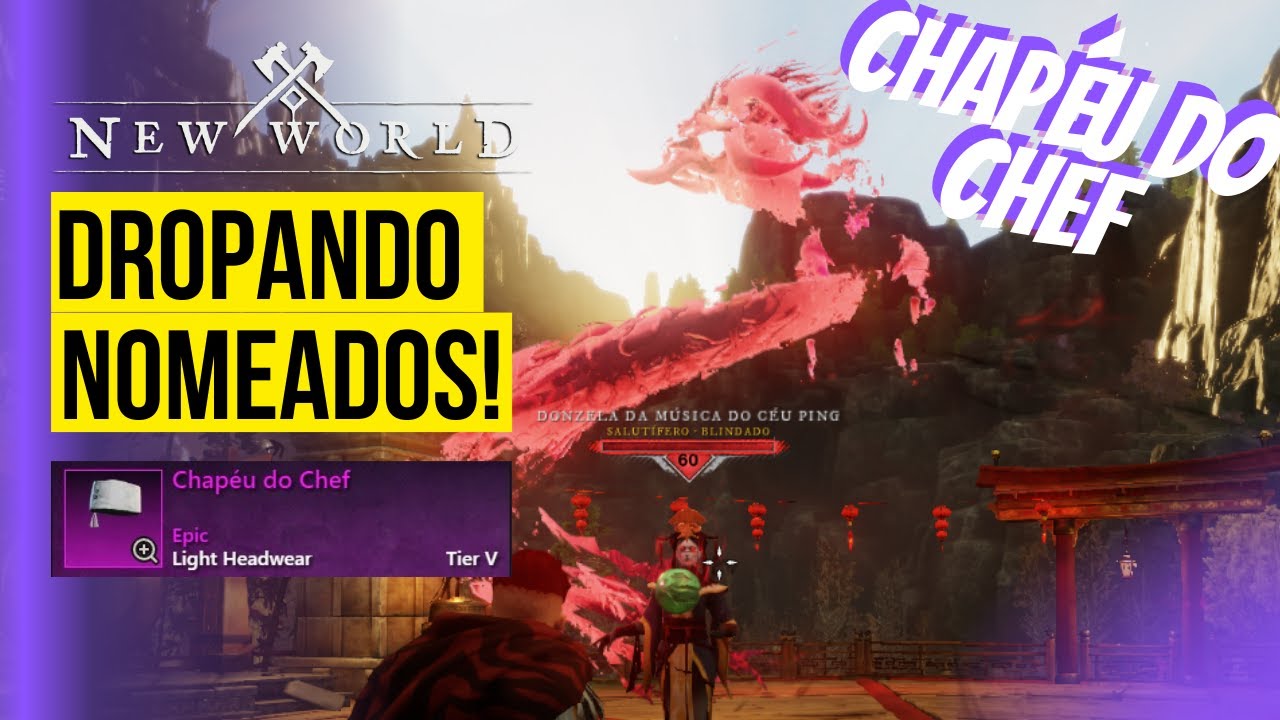 COMO DROPAR O CHAPÉU DO CHEF!!! NEW WORLD -  DONZELA DA MUSICA DO CÉU PING! NEW WORLD!!!