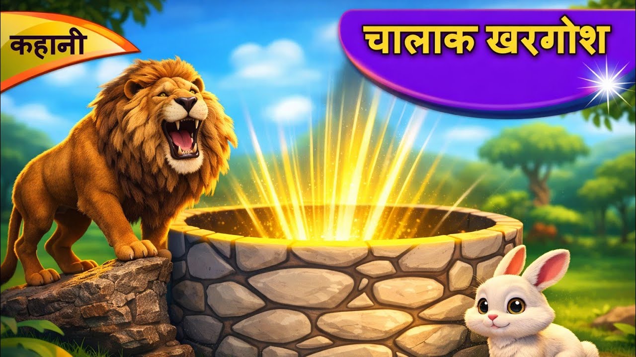 Kids Hindi Story | शेर और खरगोश की कहानी | 3D Animation Cartoon 