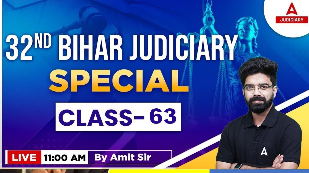 32nd Bihar Judiciary Preparation | IMPORTANT QUESTIONS Class #63 | BPSC PCS J Civil Judge | Amit Sir