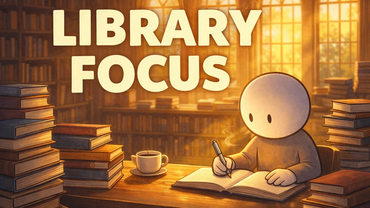 LIBRARY FOCUS – 2H Pomodoro Study with Mr. Tiny in the Quiet Stacks