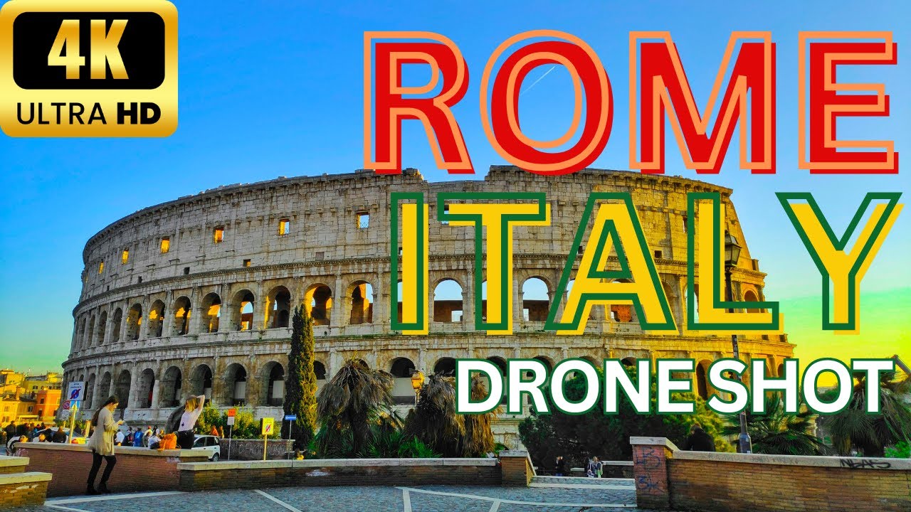 Rome ITALY 4k Virtual Tour by Drone-walking tour - Scenic Relaxation Film Ultra HD