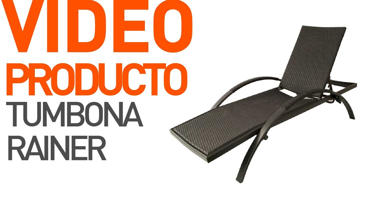 Tumbona fibra rattan negro Rainer