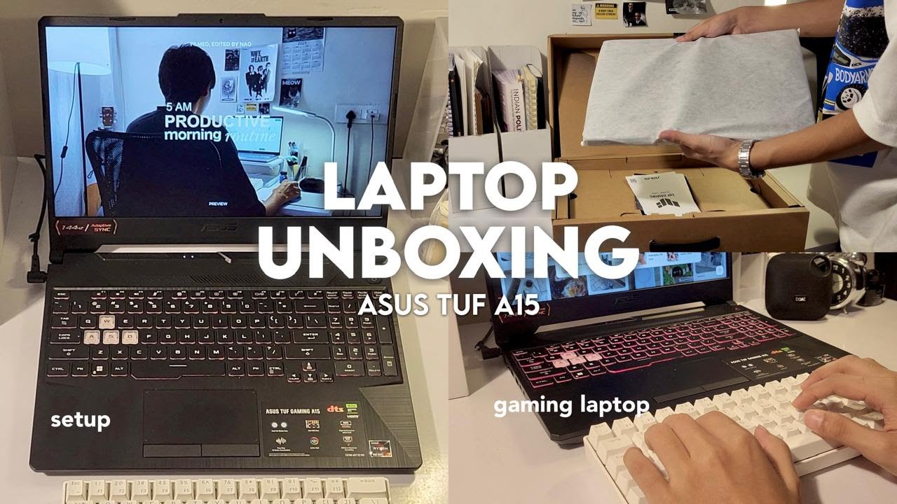 LAPTOP UNBOXING vlog💻 | 2025, Asus tuf a15, setup and testing - aesthetic vlog