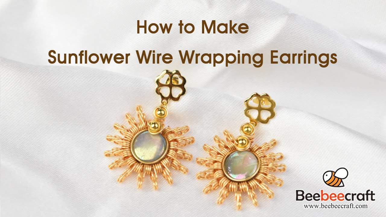 How to Make Sunflower Wire Wrapping Earrings