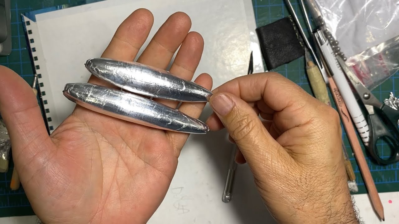 El yapımı sahte balığa alüminyum folyo kaplama || Handmade lure aluminium coating