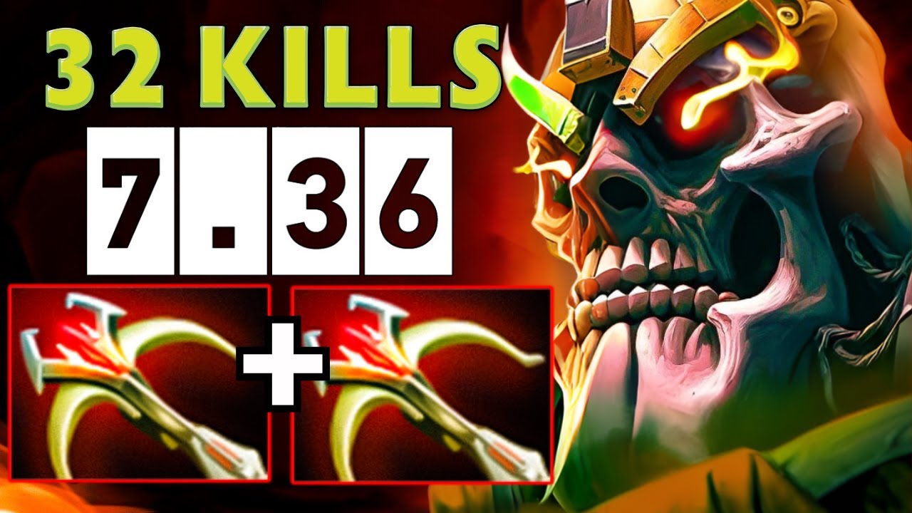 x2 Daedalus Builds Wraith King 32Kills One Shot Brutal Critical Damage 7.36c Dota 2