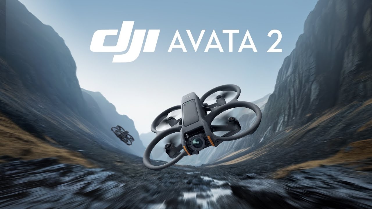Flight over the snow-covered lake DJI AVATA 2