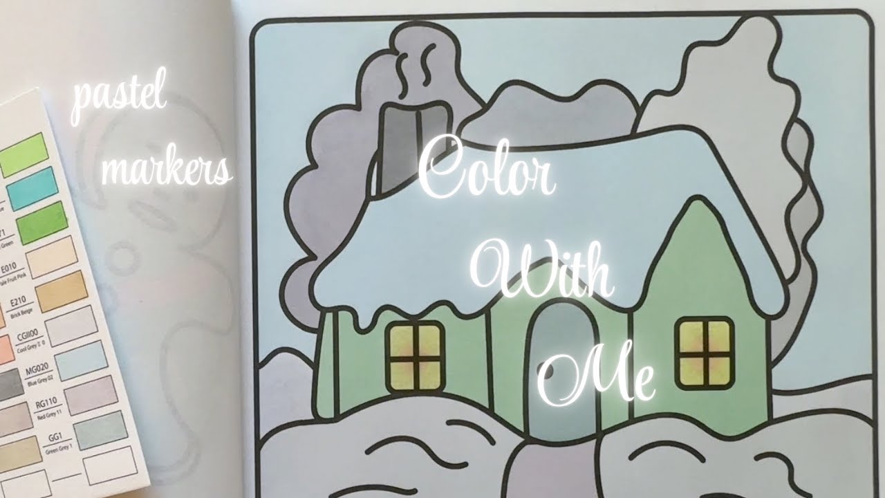 Color with me | Cozy Snowy Cabin #colorwithme #cozycoloring