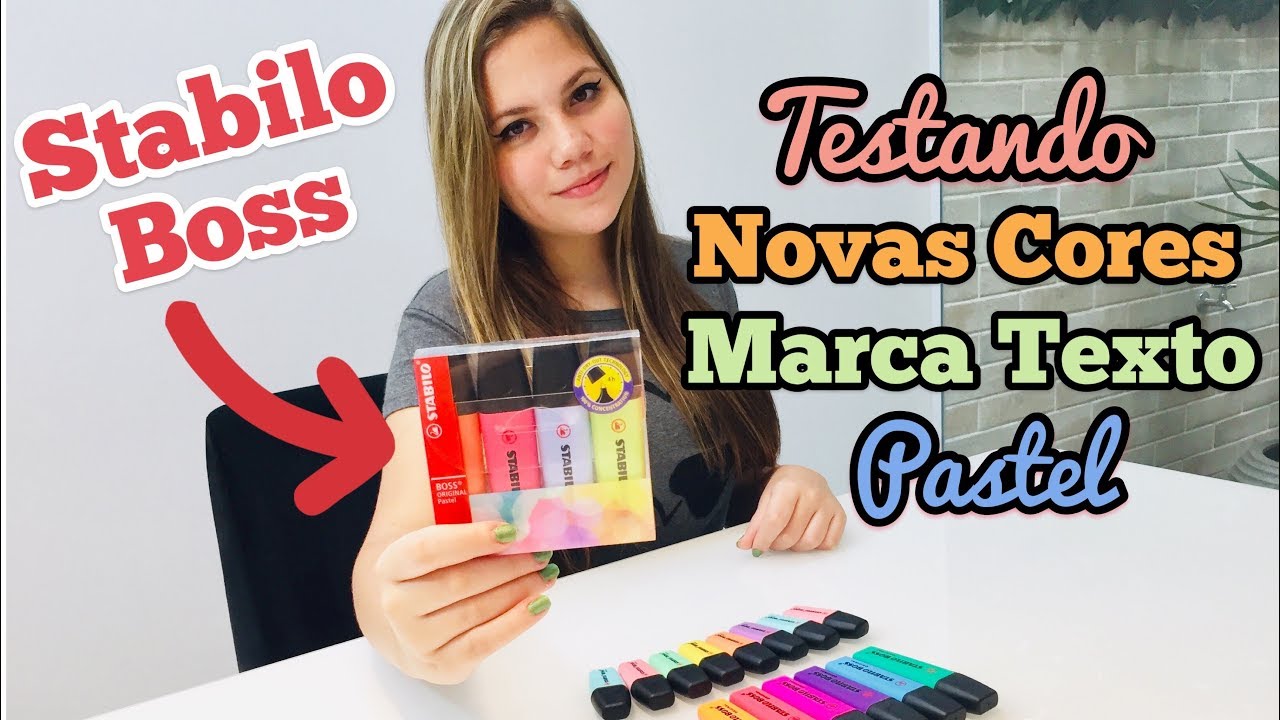 TESTANDO NOVAS CORES PASTEL MARCA TEXTO STABILO BOSS | LAURA THINK PINK