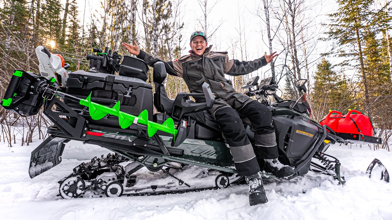 Ultimate Ice Fishing Snowmobile Set-Up (Ski-Doo Expedition Walk-Through)