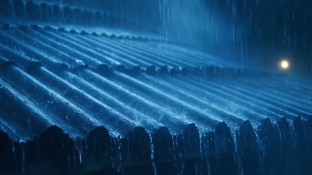 All-Night Forest Downpour | Heavy Rain on a Wooden Roof