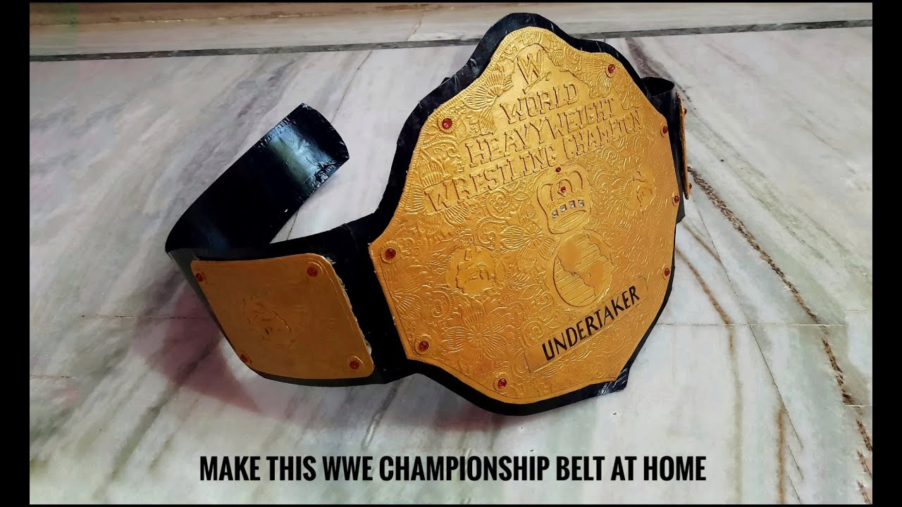 How to make WWE world heavyweight championship belt at home || WWE big gold belt making || WWE title
