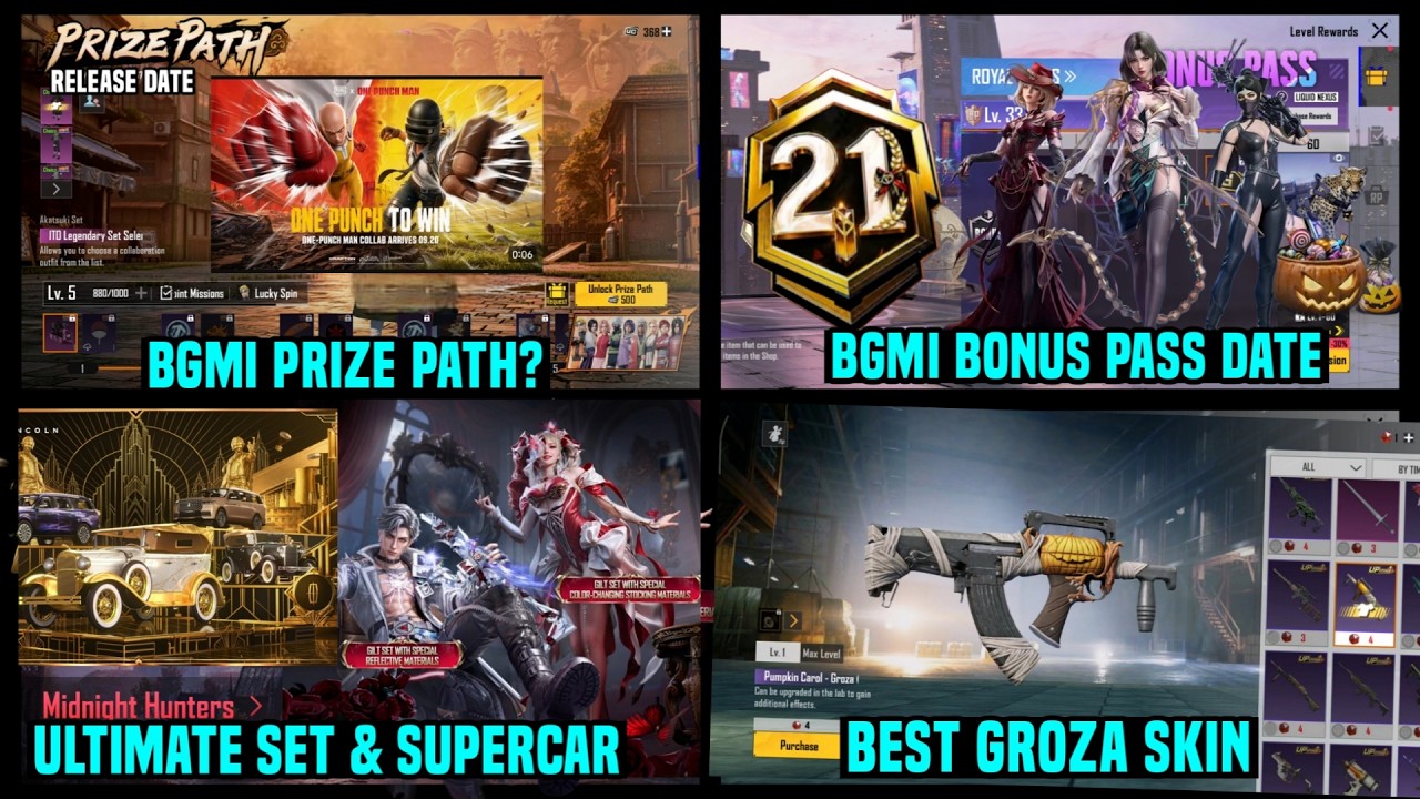 BGMI PRIZE PATH ULTIMATE SET SUPERCAR / BGMI NEXT MYTHIC FORGE DATE / A21 BONUS PASS REWARDS