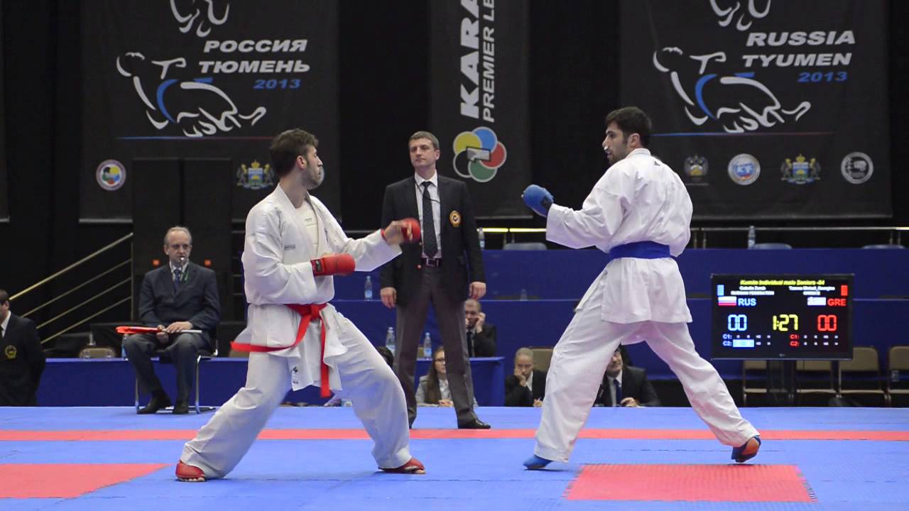 Tzanos Michail Georgios (GRE) - Gabelia Zurab (RUS). Karate1. Tyumen, April 2013