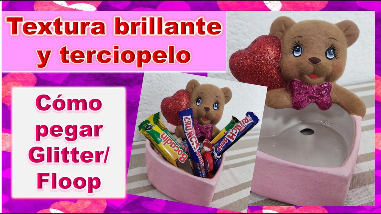 Cómo pegar Glitter y Floop/Cómo pintar Dulcero/Cerámica principiantes/Manualidades para vender