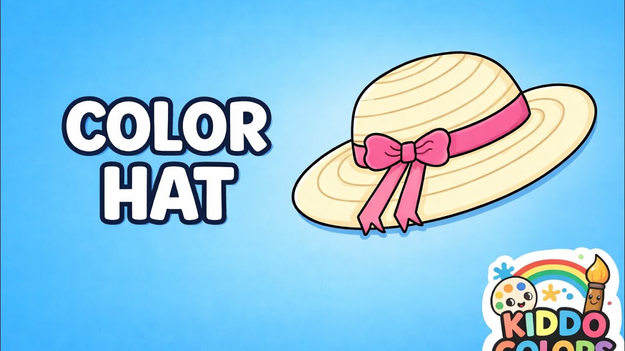 Easy Hat Drawing and Coloring for Kids 🎨👒 | Simple Drawing Step by Step | kiddo colors 