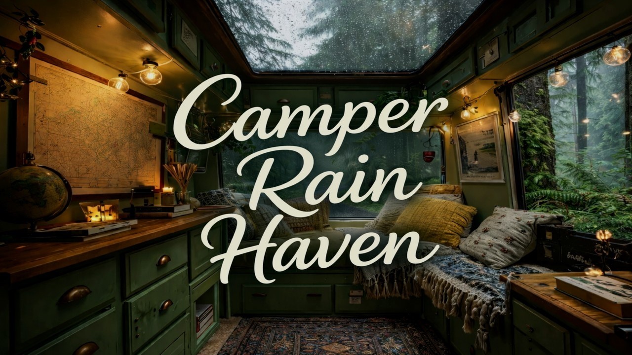 Rainy Night in a Cozy Camper Van | Forest Rain Sounds for Deep Sleep & Relaxation (10 Hours)