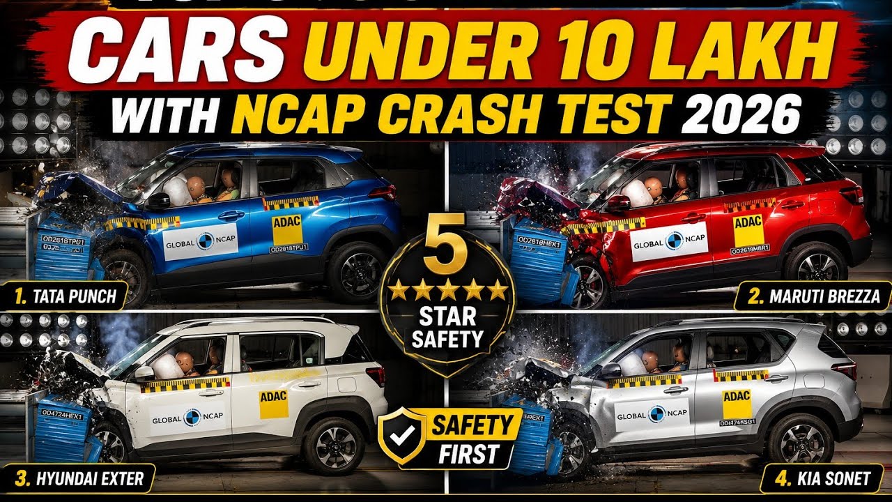 TOP 8 : 5 STAR RATING CARS UNDER 10 LAKH 