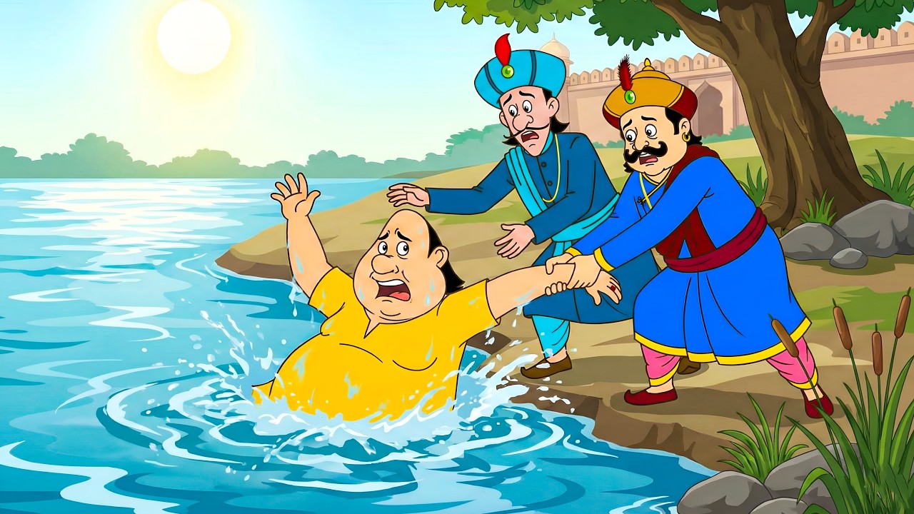 রাজা ও মন্ত্রী গোপাল ভাঁড়কে পানিতে ডুবে যাওয়া থেকে বাঁচিয়েছিলেন।  || Gopal Bhar |episode