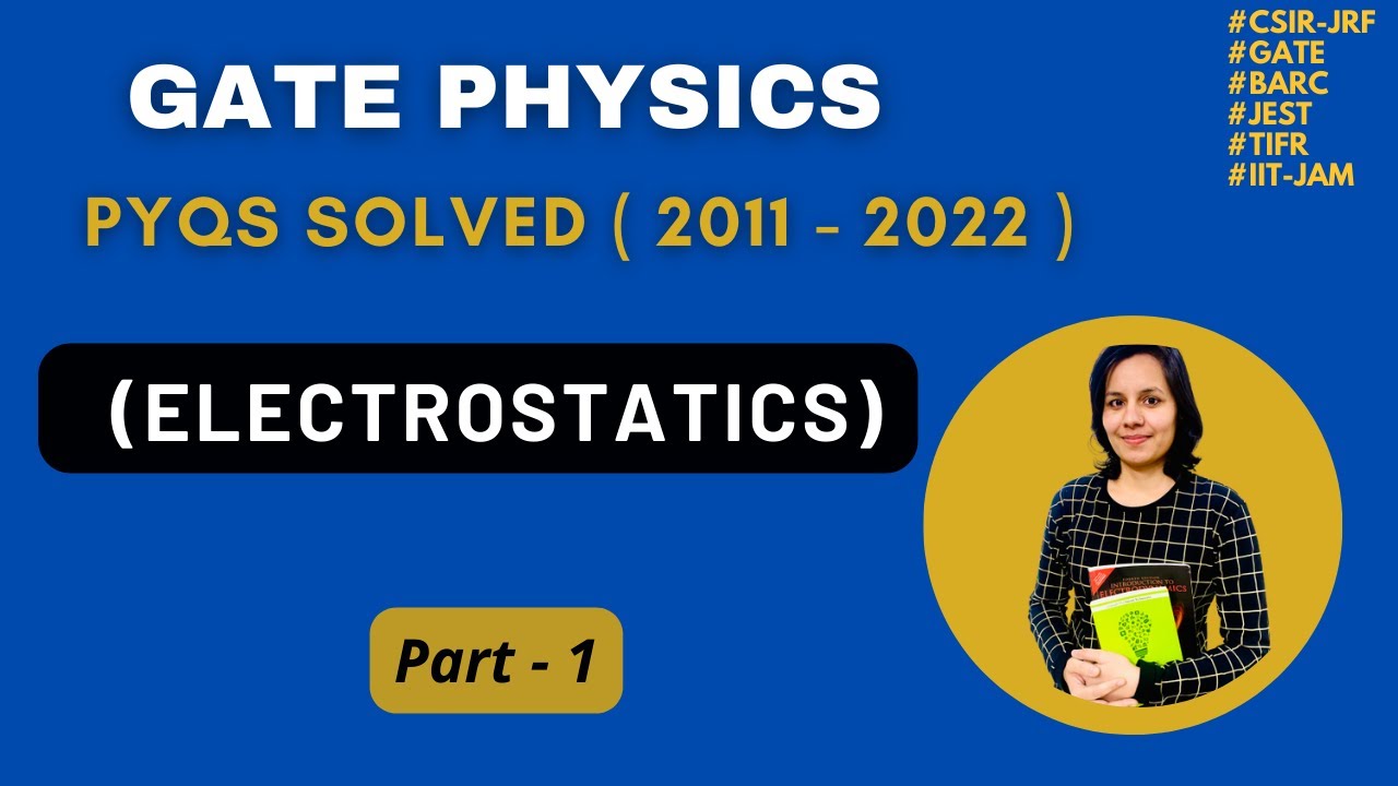 GATE previous year solved questions physics | Electrostatics |Gate physics pyqs solved | part -1