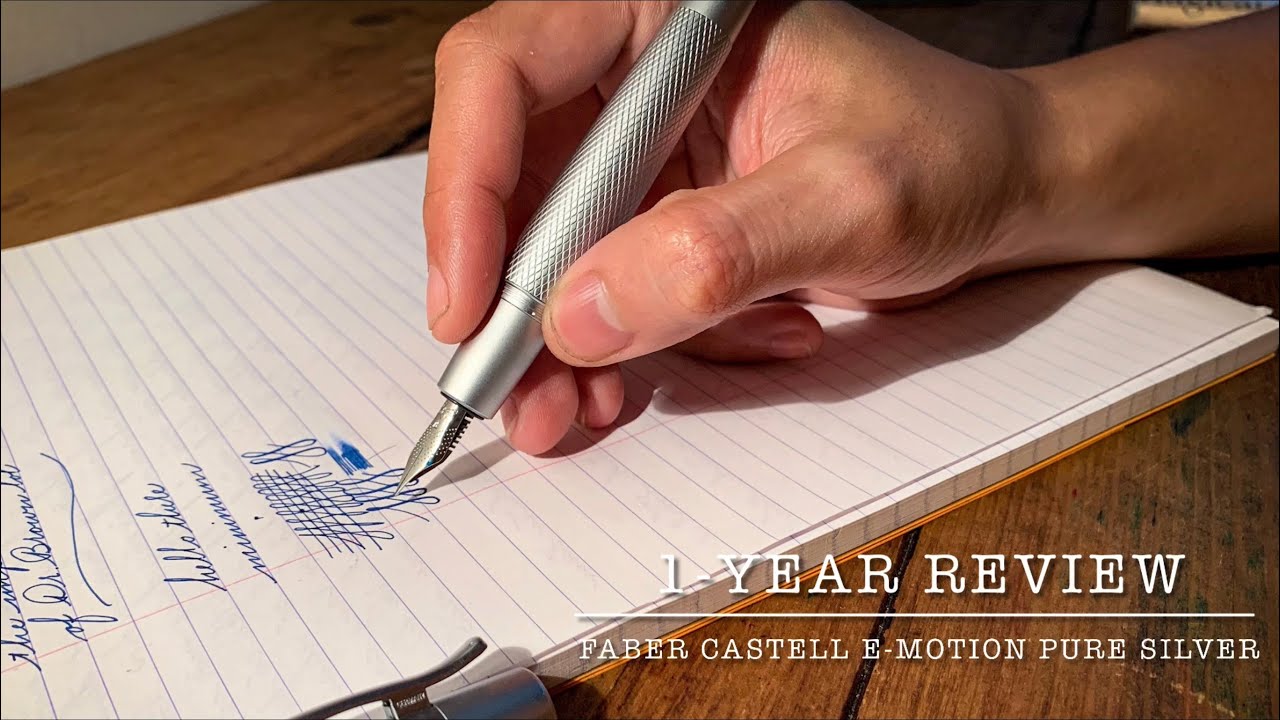 Обзор перьевой ручки (почти) через год | Faber Castell E-motion Pure Silver