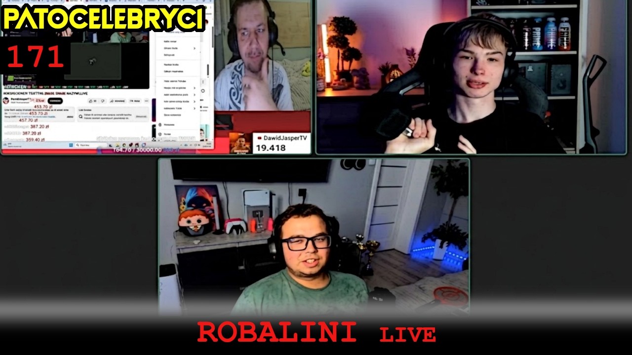 Robalini Live z [Sierpień 2026 R.] | Gościnnie Dawid Jasper i Noreto [Patocelebryci #171]