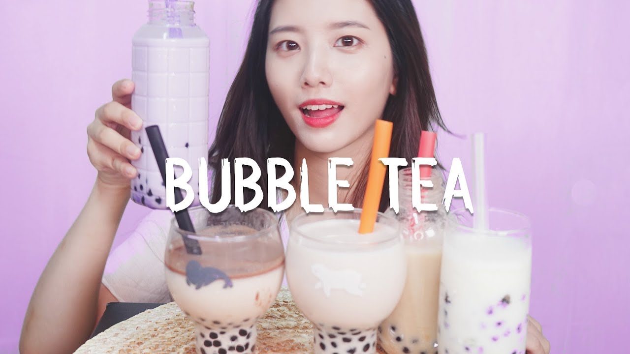 ASMR Handmade sticky bubble tea eating[suna asmr]eating sounds,mukbang
