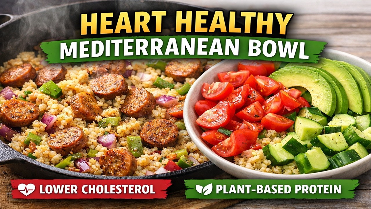 Heart-Healthy Mediterranean Veggie Bowl | Cholesterol-Lowering Plant-Based Meal