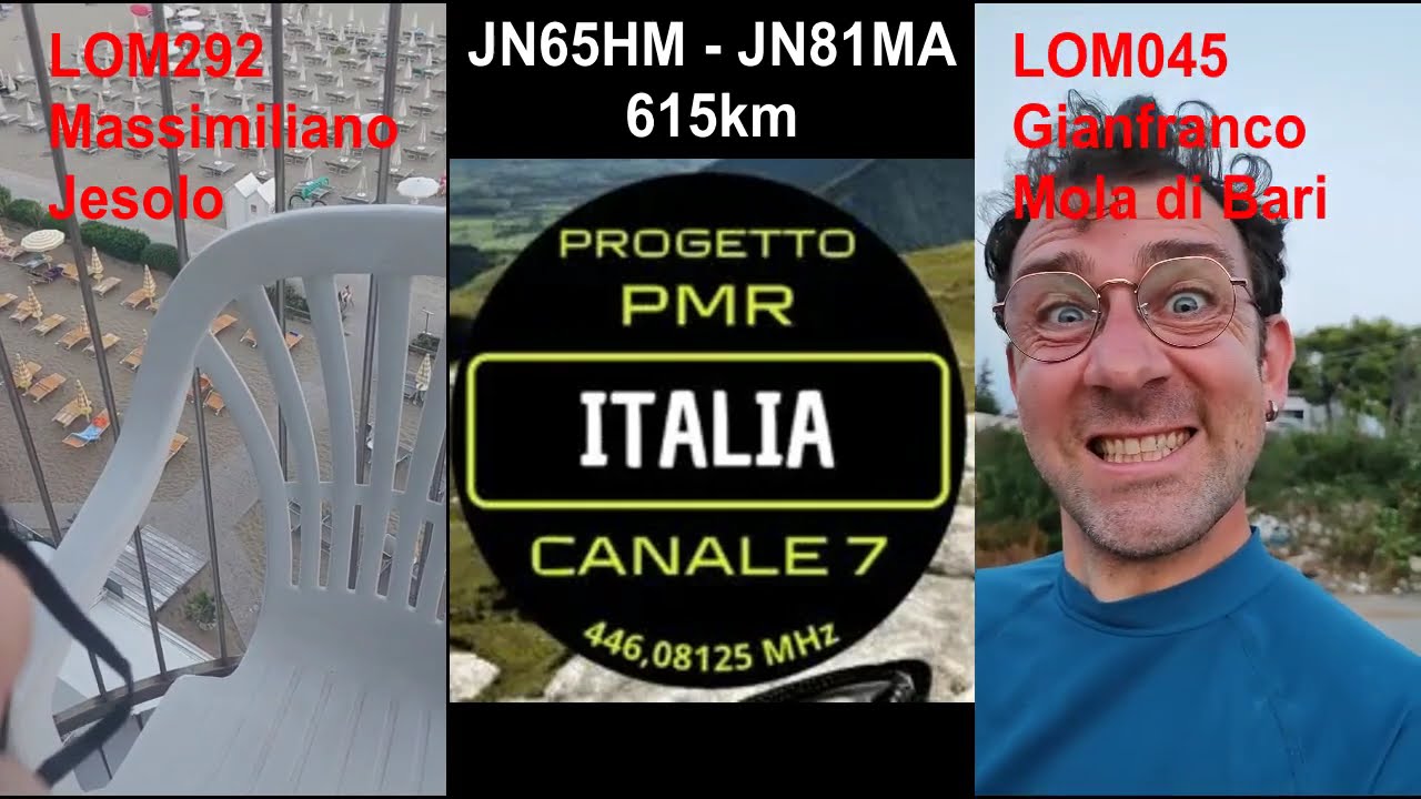 Record PMR446: 615 Km con radio omologate 0,5W - Jesolo - Bari - Video Completo - Progetto PMR