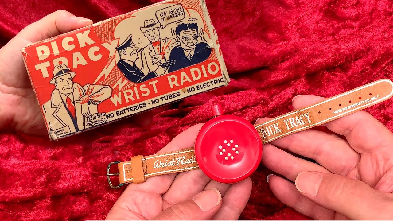 Dick Tracy Wrist Radio vintage UNBOXING crystal radio 1940s 1950s